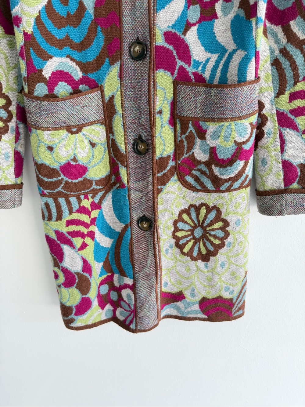 Missoni Multicolor Floral Wool Blend Knit Coat Size 4 Made in Italy 8794 - Picture 6 of 15